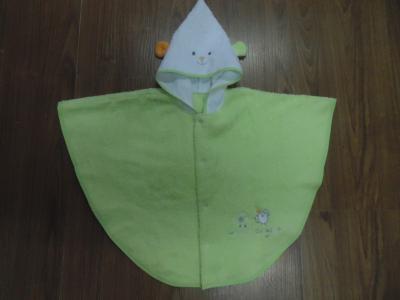 China Anti-snag terry fabric green baby poncho 0+ month for sale