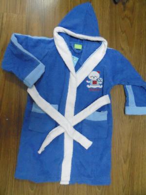 China cotton woven terry fabric embroidered boy hooded Bath Robes for sale