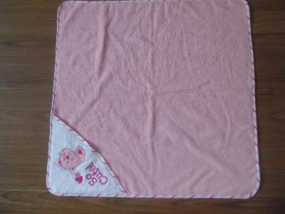 China cotton baby towels,pink hooded towel,terry baby bath towel for sale