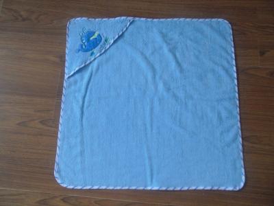 China blue square baby towel,cotton hooded bath towels for sale