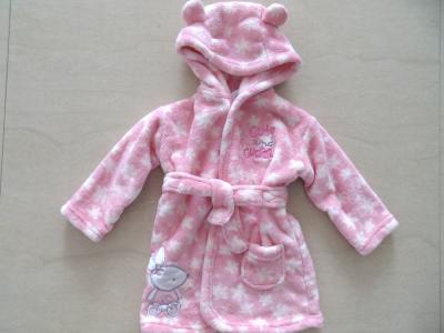 China cute baby clothes，pink coral fleece baby bath robes,baby clothes for sale