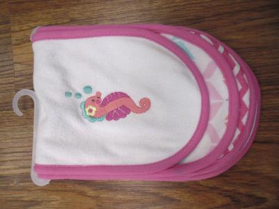 China 3 pack burp cloths,double layer baby girl knitted burp cloth for sale