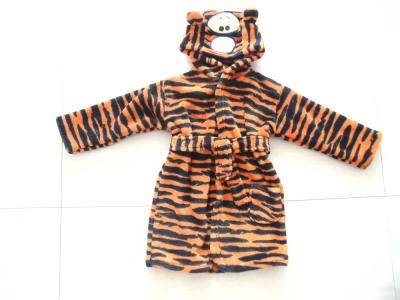 China 100% polyester tiger soft coral fleece baby bathrobe for sale