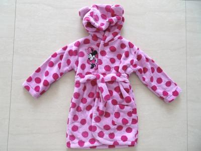 China 3D ear hood coral fleece bath robe,disney baby girl clothes for sale