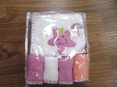 China pattern hooded towel & 4 pk terry wash cloth for sale