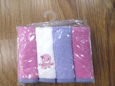 China 4Pk soft baby face cloth for sale