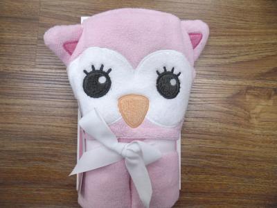 China microfiber hooded towels,3D embroidered cute towel with hood for sale