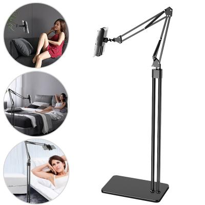 China Adjustable iPad Stand Foldable Adjust Adjustable Rugged Flexible Floor PC Tablet Stand Gooseneck Arm Cell Phone and Laptop Holder for Bed for sale