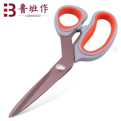 China Fabric /Sewing Shears Soft Handle Household Clothing Cloth Cutting Titanium Tailoring Scissors for sale