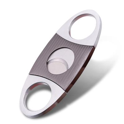 China double metal gray industrial vintage cutter engrave blades cigar scissors cigar cutter for sale