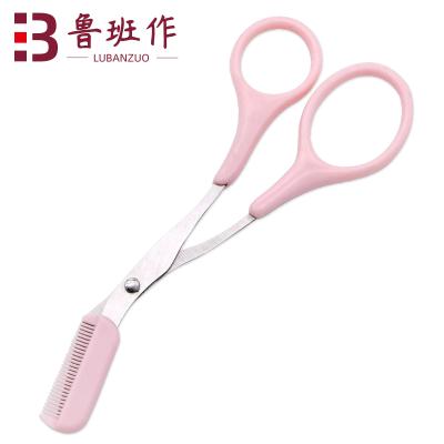 China Highlight Eyebrow Eyelash Scissors 5 Inch Makeup Brush Trimmer Stainless Steel Highlight Comb Colorful Rose Curved Eyelash Scissors Small for sale