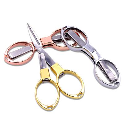 China For Cutting Filaments Portable Copper Folding Colorful Household Mini Mounted Gold Fishing Scissors for sale