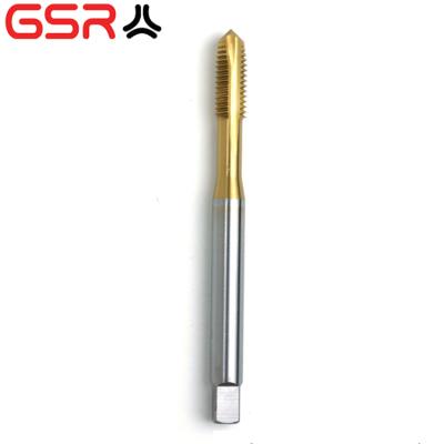 China HSSM2 M35 M42 HSS Spiral Pointed Titanium Taps Machine Tap DIN371 Coating Machine Taps for sale