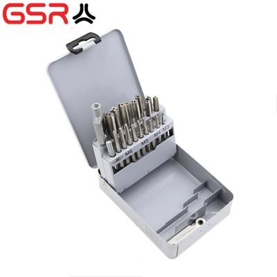 China ALLOY HSS4241 4341 M2 M35 GSR-Threads Tools Metal Box M3~M12 Tap and Die Hand Tap and Drill Set for sale