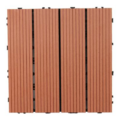 China Waterproof Easy Installation Diy Wpc Anti-Slip Decking Tile For Indoor Outdoor Wood Plastic Composite Decking for sale