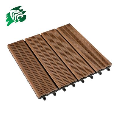 China Senhu Balcony Easily Installed Sanded WPC DIY Tile Decking For Balcony Decking for sale