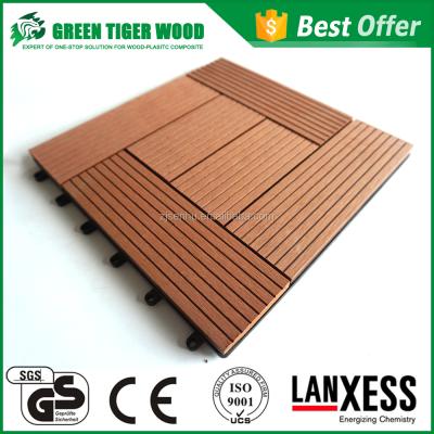 China 60% Exterior Wood Plastic Fiber+30% Wood Plastic Additives Decking +10% WPC Diy Solid Flooring For Interior / Exterior for sale