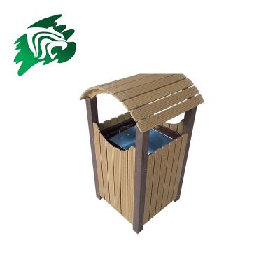 China Sustainable Outdoor New Arrival WPC Trash Bin Trash Can For Park for sale