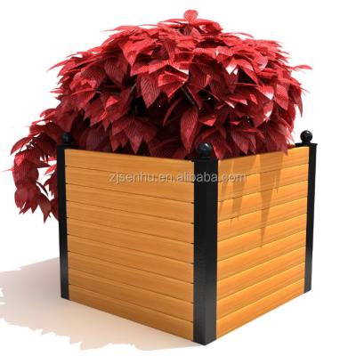 China 2016 China factory cheap wood garden wpc plastic fiber+HDPE+chemical additives flower pot with CE approval for sale