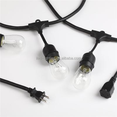 China Outdoor Waterproof Connectable Festoon String Light E26 E27 S14 Edison Bulb Christmas Waterproof Connectable Festoon String 48FT for sale