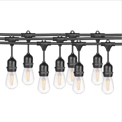 China LED String 2019 Outdoor Commercial Cafe 48Ft String Lights From String Light Company With Plugs And Shades Galvanized Iron String Lights for sale