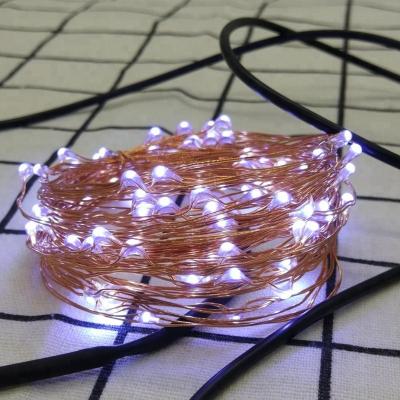 China PVC+copper Wire 10m Warm White Fairy Christmas Holiday Party AA Battery LED Copper Wire Lights for sale