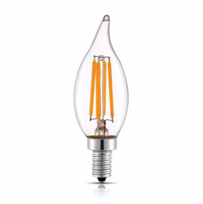 China Garden Dimmable C35 LED Candelabra Bulbs E12 LED Filament Bulb Candle Light 2700K 2W Warm White for sale