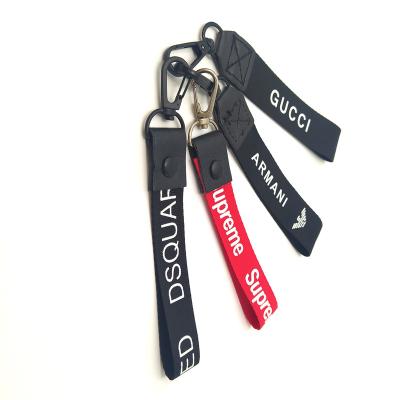 China Wholesale Cheap Custom Fabric Woven Key Flag Fashion Flight Keychain Jet Tag Logo Bracelet Key Chain Set for sale