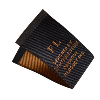 China Sustainable New Design Style Wholesale Cheap Embossed Custom Woven Grosgrain Woven Cotton Fabric Label Damask Labels With Logo for sale