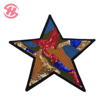 China Sustainable Printed Star Patches Designer Iron On Patch For Clothing for sale