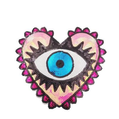 China Viable Custom Shape Cartoon Embroidery Badge Apparel Sewing Iron On Eyes Patches for sale