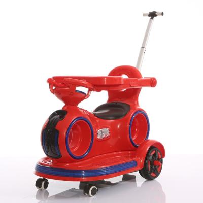 China Children's Ride On Electric Car with Retractable Push Handle and Colorful Lights for sale