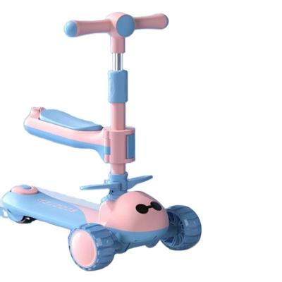 China 3 Wheel Ride On Folding Big Wheel Scooter Car for Kids Yellow Pink Blue Gender-Neutral for sale