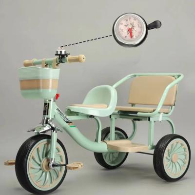 China 2023 Kids Tricycle Trike with Soft Leather Seat and Folding Front Shopping Frame for sale