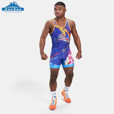 China Wholesale custom made men's quick dry spandex sublimation newcomer wrestling singlet for sale