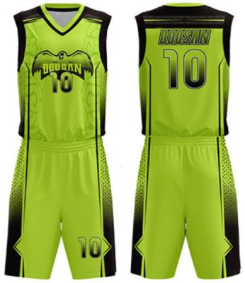 China Antibacterial Cool Custom Reversible Youth Basketball Uniforms for sale