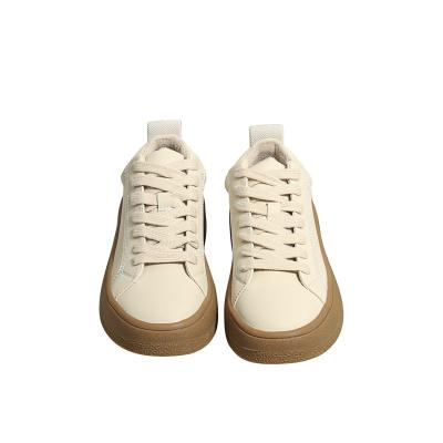 China CUSHIONING new thick-soled inner increased leather sneakers round-toe Korean women's shoes autumn and winter all-match sports for sale