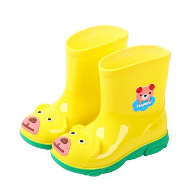 China CUSHIONING Cartoon Bear Rain Boots Boys and Girls PVC Water Non-slip Shoes Wear Resistant Rain Boots for sale