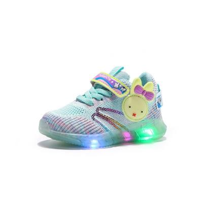 China Round Mesh Kids Baby Breathable Light Up Luminous Lighting Casual Led Shoes For Kids for sale