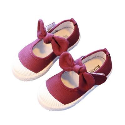 China Lightweight Summer Style Kids Girls Shoes Candy Color Canvas Shoes Cute Princess Girls Canvas Shoes Kids Bowknot for sale