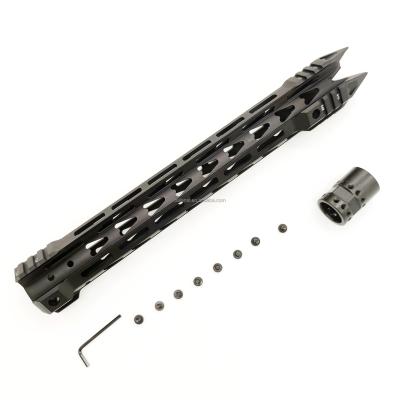 China Aluminum Alloy 15 Inch MLOK Handguard Steel Barrel Nut Float Super Slim AR 15 Handguard Steel Nut For M4 M16 for sale