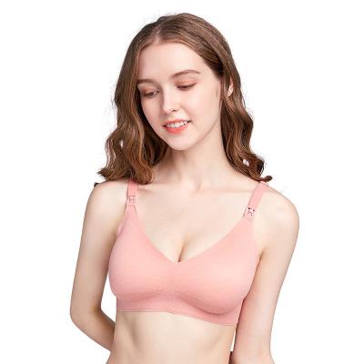 China Breathable Women Nursing Bra 2021 Jacquard Modal Maternity Bra Seamless Nursing And Pumping Bra for sale