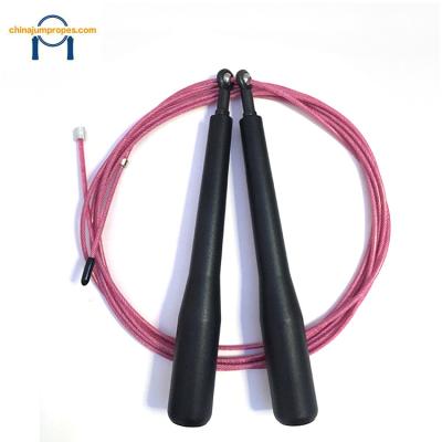 China Plastic handle + plastic plug+Nylon/PVC/TPU-coated braided steel cable durable using high quality hot sale speed aerobics exercise jump rope, sports skipping rope, cheap jump ropes for sale