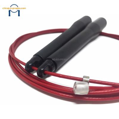 China Plastic Handle + Plastic Plug+Nylon/PVC/TPU-coated Braided Steel Cable High Quality Long Handle Professional Adjustable Bearing Gear Jump Ropes Speed ​​Rope for sale