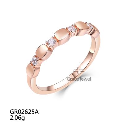 China Elegant GR02625A Grace Gold Plated Cubic Zirconia Engagement Rings For Women for sale