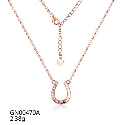 China GN00470A Grace Horse Shoe Horseshoe Silver 925 Elegant Chain Necklace for sale