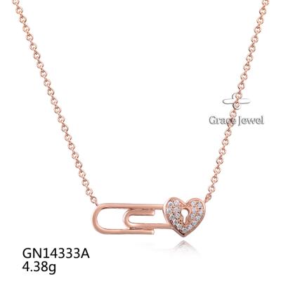 China GN14333A Grace Love Diamond Heart Shape Elegant Necklace for sale