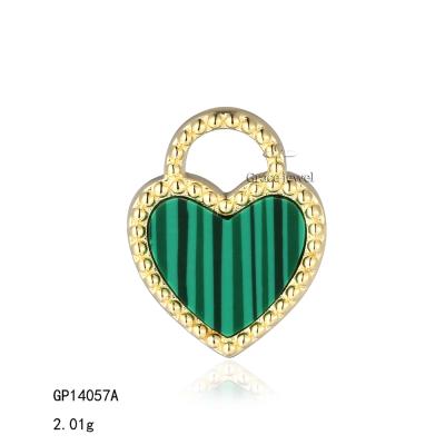 China GP14057A Elegant Grace Malachite Mini Padlock Charm for sale