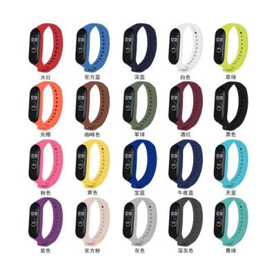 China Watch Accessories Guangzhou Suppliers Silicone Waterproof For Xiaomi MI Band 3/4 Color Sports Wristband Bracelet Strap Pure Watch Band for sale