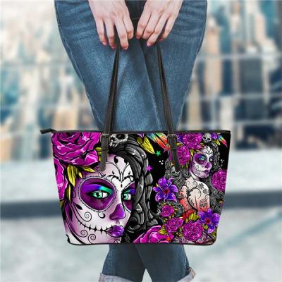 China Normcore/Minimalist Dropship Gothic Skull Print Customized Wholesale Women Luxury Handbags Handbags From China Large Ladies Handbags Handbag for sale